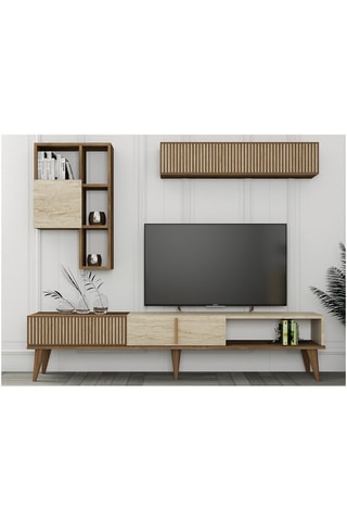 Meuble TV 2 abattants Milan - 180 x 40 x 35 cm