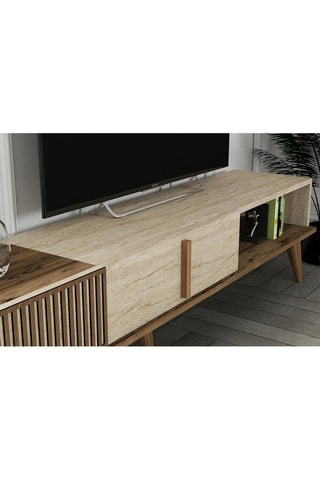 Meuble TV 2 abattants Milan - 180 x 40 x 35 cm