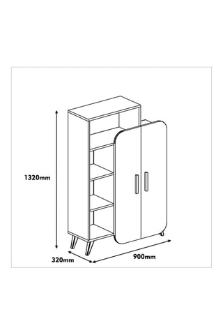 Bibliothèque et armoire intégrée 2 portes - 90 x 140 x 32 cm