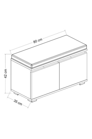 Meuble à chaussures Drago - 80 x 42 x 35 cm