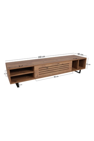 Meuble TV 1 abattant Safir - 160 x 35 x 40 cm
