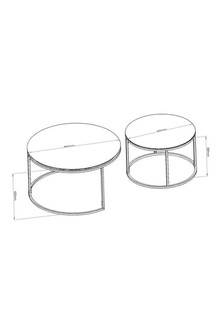 2 tables gigognes en verre - 42 x 37 / 60 x 43 cm