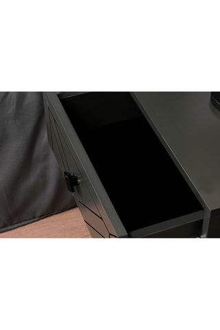 Table de chevet 2 tiroirs - Anthracite et noir