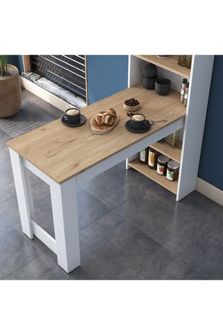 Table de cuisine avec étagère - 120 x 154 x 54 cm
