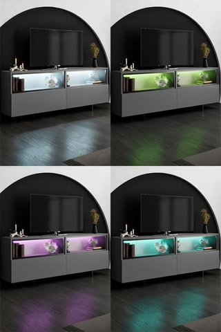 Meuble TV 2 portes Ekol Up - 180 x 32 x 67 cm