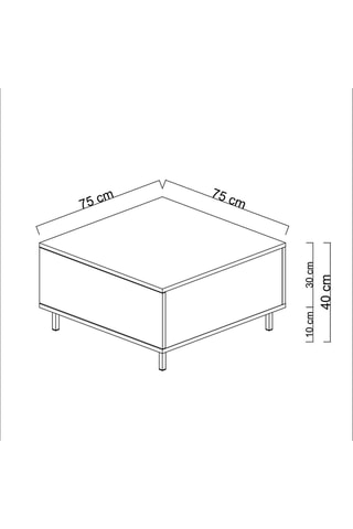 Table basse 1 abattant Paris - 75 x 40 x 75 cm