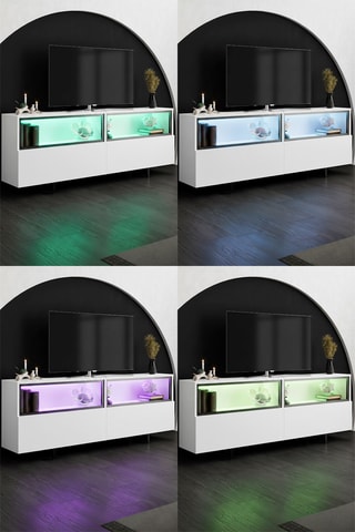 Meuble TV 2 portes Ekol Up - 180 x 32 x 67 cm