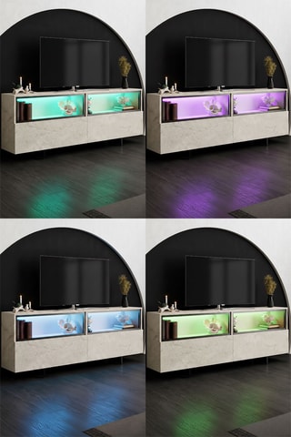 Meuble TV 2 portes Ekol Up - 180 x 32 x 67 cm