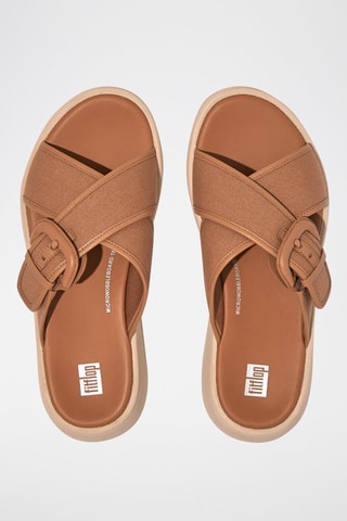 Mules compensées en cuir F-Mode - Marron