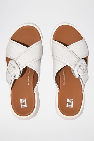 Mules compensées en cuir F-Mode - Blanc