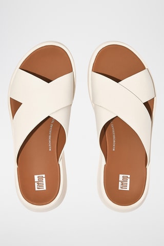 Mules compensées en cuir F-Mode - Beige