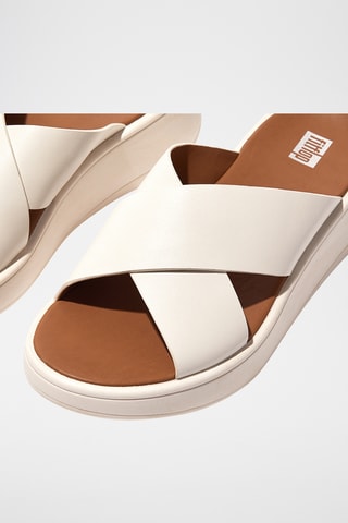 Mules compensées en cuir F-Mode - Beige