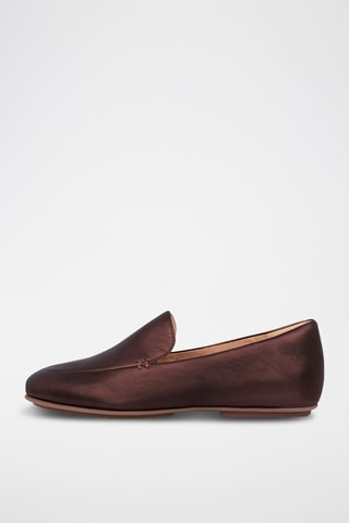 Slippers en cuir Lena - Marron