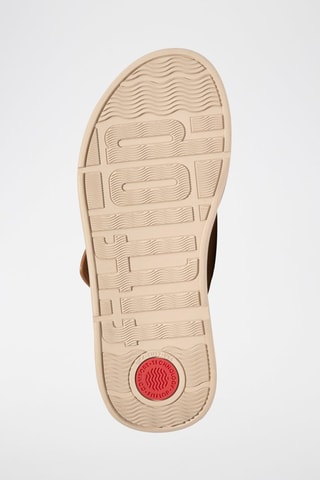 Sandales compensées en cuir F-Mode - Marron