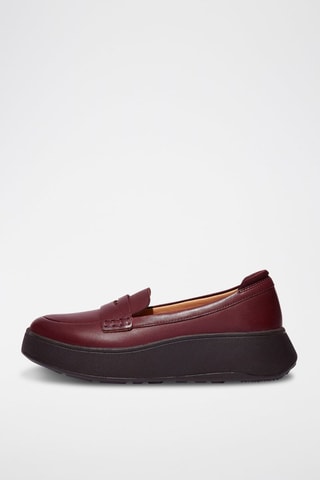 Mocassins plateformes en cuir F-Mode - Rouge