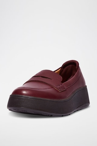 Mocassins plateformes en cuir F-Mode - Rouge