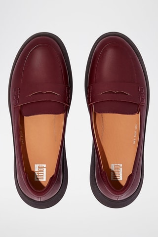 Mocassins plateformes en cuir F-Mode - Rouge