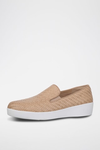 Slippers compensés en cuir - Beige