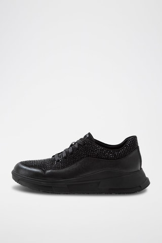 Baskets plateformes en cuir Freya - Noir