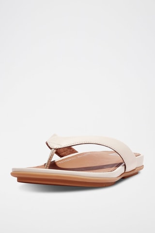 Tongs en cuir - Beige