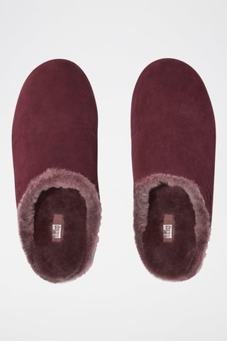 Mules fourrées en nubuck Chrissie - Rouge