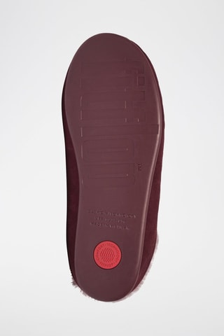 Mules fourrées en nubuck Chrissie - Rouge