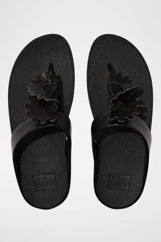 Sandales compensées en cuir - Noir