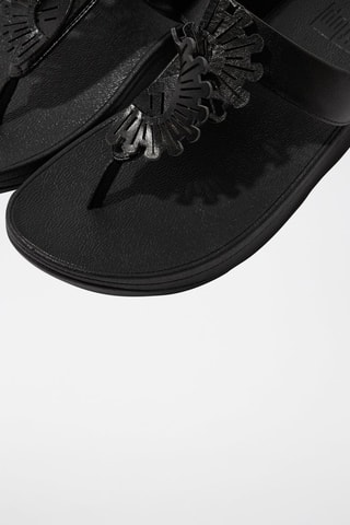 Sandales compensées en cuir - Noir