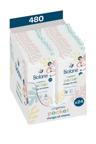 Lingettes pocket visage et mains - Dès la naissance - 24 x 20 lingettes