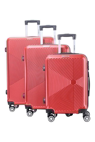 Set 3 Trolleys Luton (S/M/L) - 55 / 65 / 75 cm - Rood