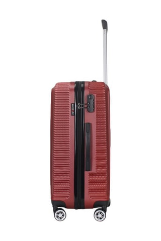 Weekendtrolley Luton (M) - 65 cm - Zilverkleurig, zwart en rood