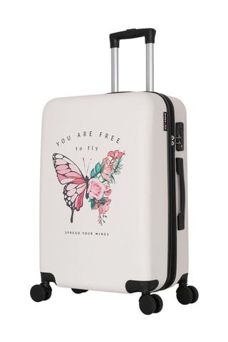 - Handbagagetrolley (S) Wit en Roze - 55 cm