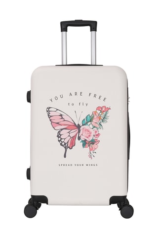 - Handbagagetrolley (S) Wit en Roze - 55 cm