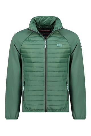 Gewatteerde Fleece Jas Toureak - Zwart, groen en oranje