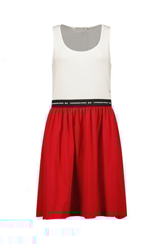 Jurk Trompe-l’oeil Jodieak - Wit en rood