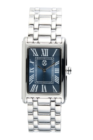 Montre à quartz en métal - Argenté et bleu