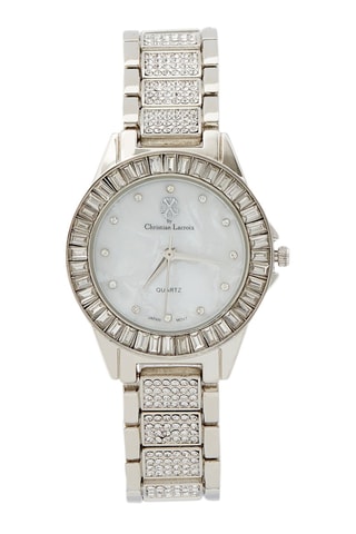 Montre à quartz en acier et nacre