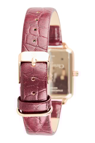 Polyurethaan Quartz Horloge - Bordeauxrood en Goudkleurig