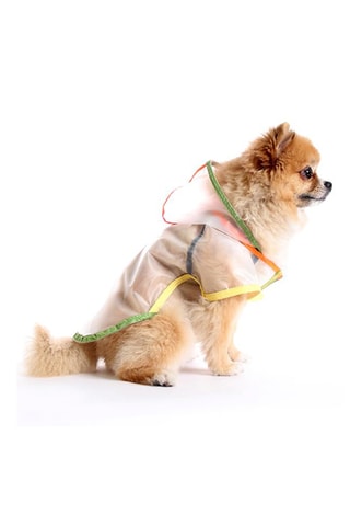 Impermeável com capuz para cão - Branco