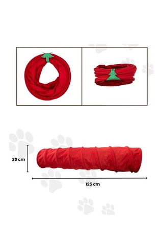 Túnel de brincar para gato - Vermelho