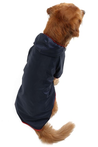 Impermeável com capuz para cão - Azul-marinho
