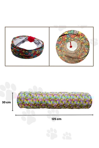 Túnel de brincar para gato - Vermelho e verde