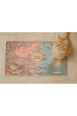 Tapete para gato - Rosa e azul - 40 x 70 cm