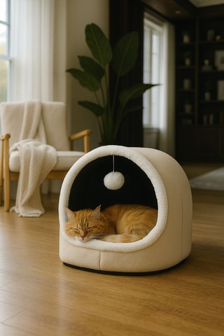 Casa para gato - Creme - 40 x 35 x 35 cm