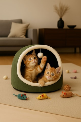 Casa para gato - Verde - 40 x 35 x 35 cm