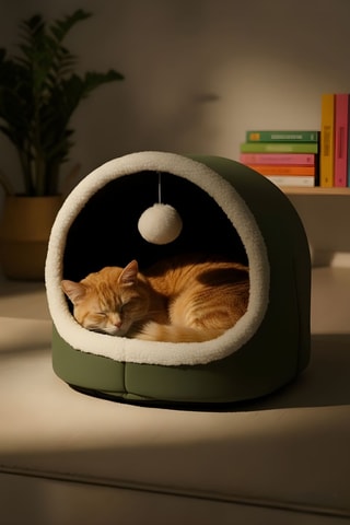 Casa para gato - Verde - 40 x 35 x 35 cm