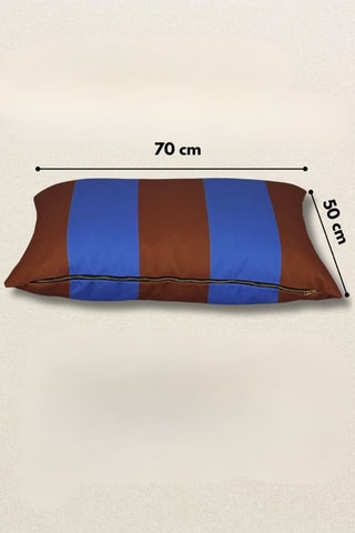 Almofada - Castanho e azul - 70 x 50 x 10 cm
