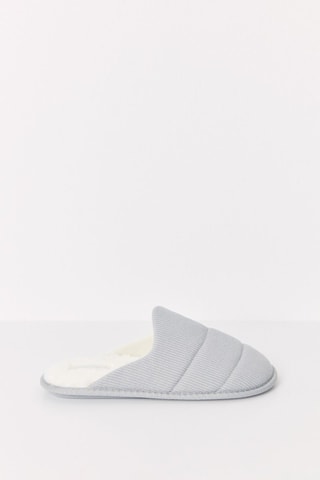 Pantofole imbottite in velluto - Grigio chiaro