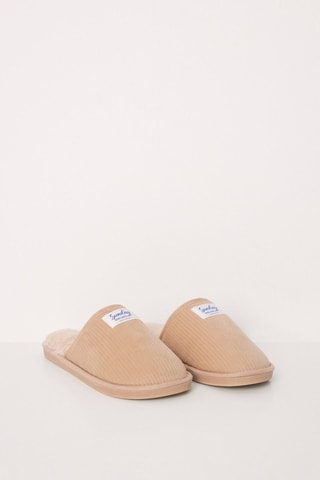 Pantofole imbottite in velluto - Cammello