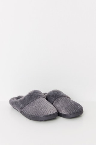 Pantofole imbottite in velluto - Grigio scuro